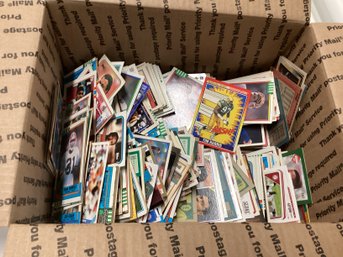 Box Of Vintage Sports Cards Mostly Football