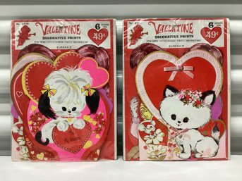 Two Packages Of Vintage Valentine Cut Out Prints