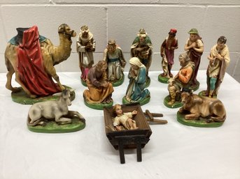 Vintage Large Nativity Set