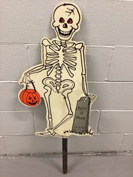 Vintage Skeleton Halloween Sign