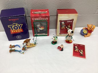 Boxed Ornaments & Winnie The Pooh Clock