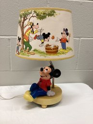 1980s Walt Disney Productions Mickey Mouse Lamp With Original Shade