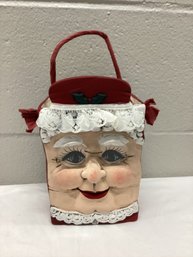 Vintage Mrs. Claus Ceramic Gift Bag/ Decor