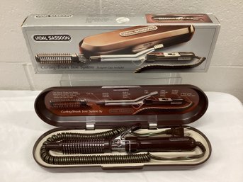 NOS Vintage Vidal Sassoon Curling/Brush Iron System With Case & Box