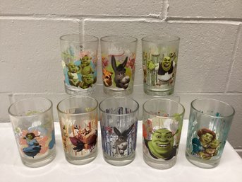 Set Of 8 Shrek McDonalds Glasses