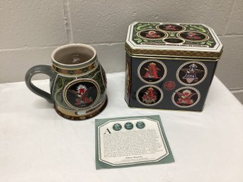 1993 Anheuser Busch Historical A & Eagle Series Stein Mug With Tin