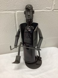 Metal Sculpture Angry Golfer Bottle Art