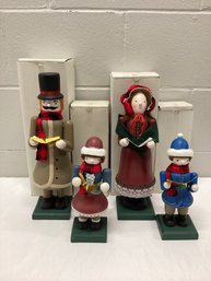 Family Of Wooden Carolers