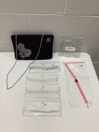 New Choker Necklaces & Large Hoop Earrings, Evening Bag