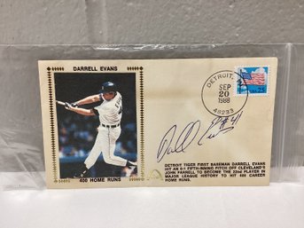 Signed Darrell Evans First Day Cover