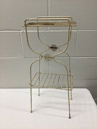 Mid Century Metal Plant Stand With Starburst Accent