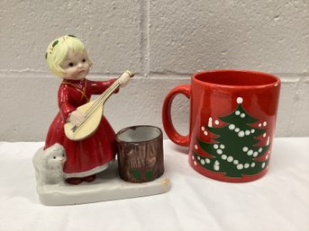 Waechtersbach W Germany Mug & Vintage Christmas Statue