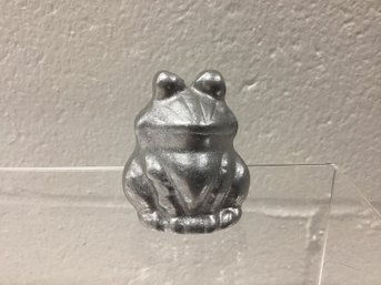 Signed LLH Silver Frog Statue