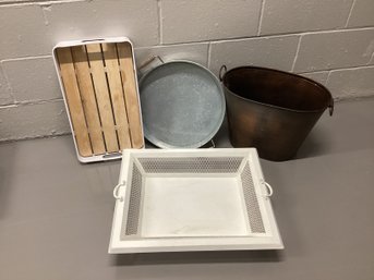 Large Decorative Trays & Eiffel Tower Metal Tub