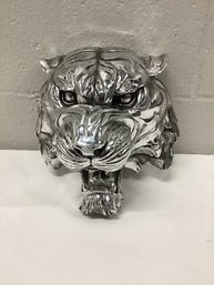 Silver Tone Tiger Head Wall Mount