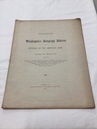 1876 Heliotype Washingtons Autograph Address To The Officers Of The American Army