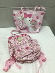 Hello Kitty Purse Matching Change Purse & Backpack