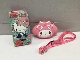 My Melody Rubber Change Purse & Hello Kitty Wallet