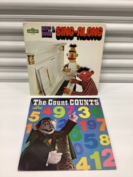 Vintage The Count & Bert & Ernie Sesame Street Vinyl Records