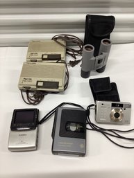 Vintage Electronics Incl. Casio Hand Held Tv, Intercoms, Binoculars