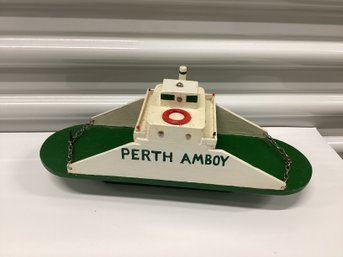 Vintage Wooden Perth Amboy Barge Model Boat