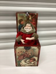 Vintage Enesco Musical Santa In The Box