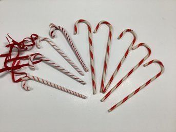 Vintage Plastic & Glass Candy Cane Ornaments