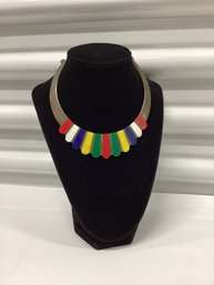 Vintage Metal & Enamel Collar Choker