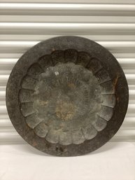 Large Decorative Etched Metal Disc