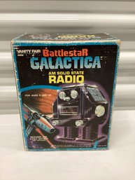 RARE! 1978 Battlestar Galactica Solid State Robot Radio With Original Box