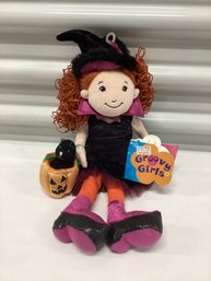 2004 Groovy Girls Plush With Black Cat In Pumpkin