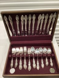 60 Pieces 1967 1881 Rogers Oneida Ltd. Baroque Rose Silver Plate