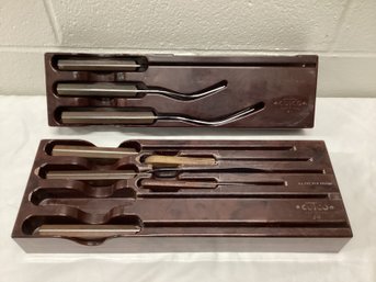 Cutco Knives & Carving Forks In Bakelite Storage Racks