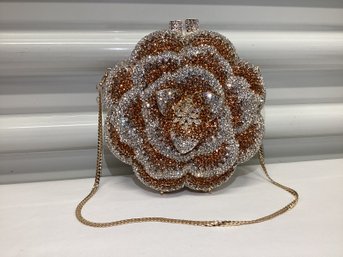 Glitzy Rhinestone Clam Shell Purse