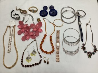 Jewelry Lot - Necklaces, Watches, Earrings, Bracelets