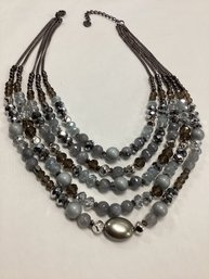 Nakamol Multi Strand Silver Tone Necklace