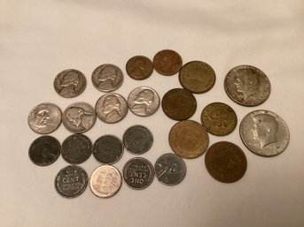 Vintage US Coins, WW II Steel Pennies & Tokens