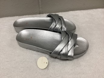 New With Tags Danskin Silver Lavish Slides