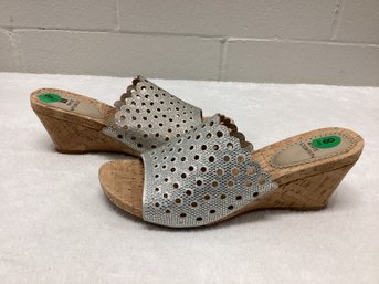 White Mountain Cork Sole Wedge Sandals