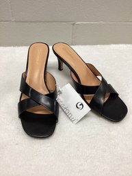 Black Slide Kitten Heels With Tag