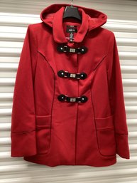 Style & Co Red Jacket With Piping Detail & Latch Buttons