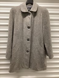 Vintage Bromley Collection Wool Blend Heather Grey Coat