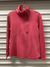 Chaps Pink Offset Half Zip Pullover