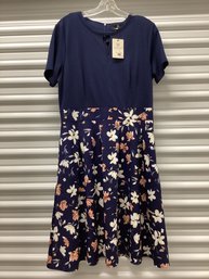 New With Tags Navy & Floral Spring Dress