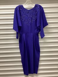 Vintage Susan Roselli For Vijack Royal Blue Dress