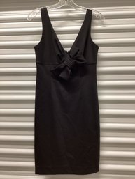Allen B Little Black Dress With Front Bow Detail