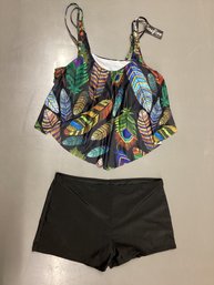 NWT Swimsuit Top With Boyshort Bottoms