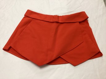 Zara Basics Deep Orange Asymmetrical Skorts