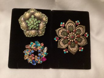 Contemporary Rhinestone Brooches