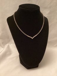 Vintage V Shaped Rhinestone Necklace